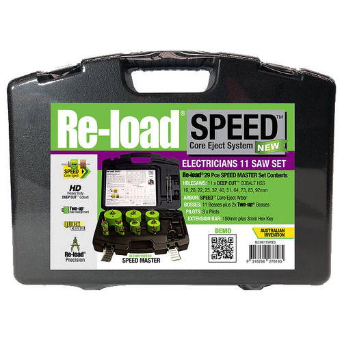 Re-Load Rlehd11Speed Holesaw Kit 29 Piece Quick Change (Green & Black)