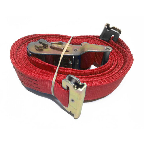 E Track Ratchet Tie Down Strap Red 4.5Mtr x 50mm
