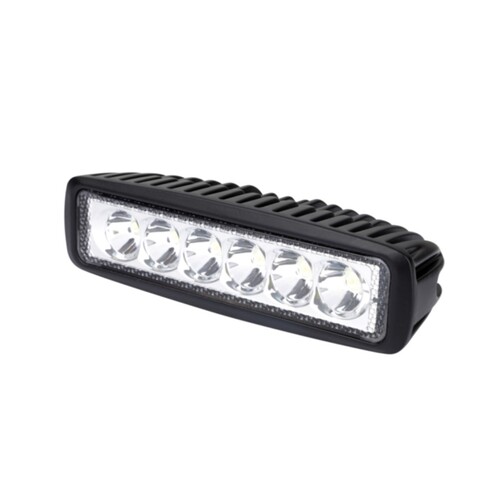 LED Work Light Rect Spot Beam 10-30V 6 x 3W LEDs 18W 1080lm IP67 160x63x45mm Roadvision