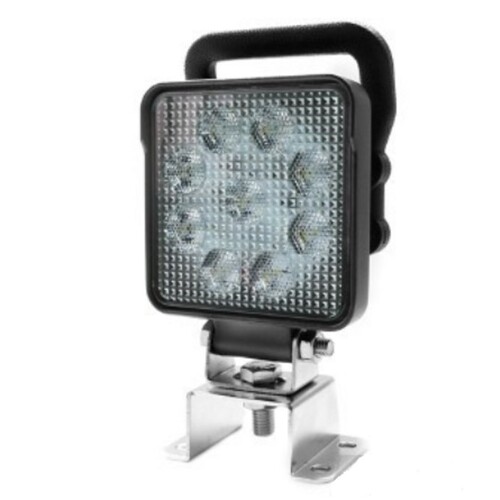 LED Work Light Square Flood Beam 10-30V 9 x 1.5W LED's 14W 1210lm IP67 100x40x129mm Handle and Switch Roadvision
