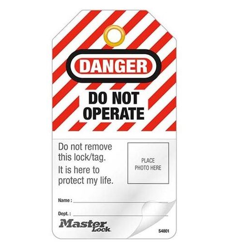 Master Lock 'Danger Do Not Operate' Photo ID Safety Tag