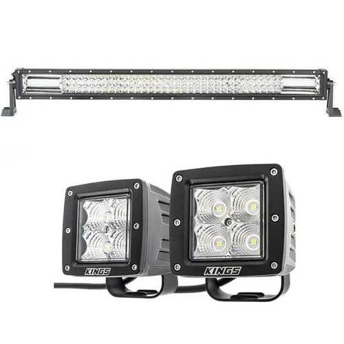 Kings 32 inch Deluxe Lightbar + 3 inch Work Lights (Pair)