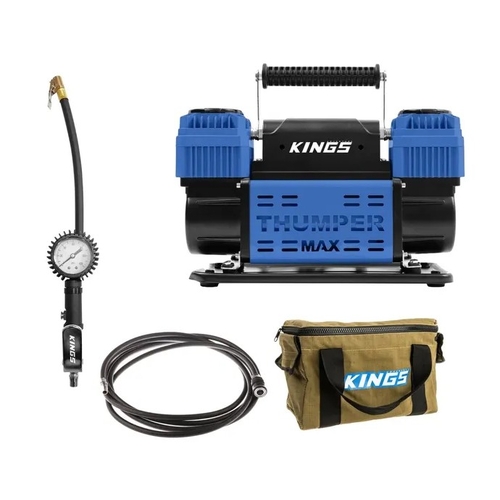 Thumper Max Dual Air Compressor + Kings 3in1 Ultimate Air Tool + Thumper Air Hose Extension 4m + Canvas Thumper Bag - SC-CO-TMAX-3IN1TYRE