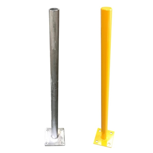 Ezyrail - Gate Post with Base Fixing Plate - Galvanised OR Yellow