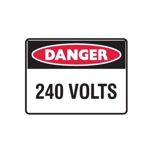 240 Volts Sticker 40x70mm