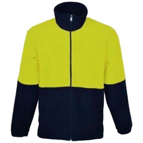 Jacket Full Zip HiVis Polar Fleece  M  Yellow/Navy