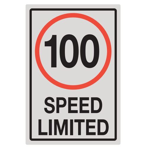 100 Speed Limited Rect Sticker