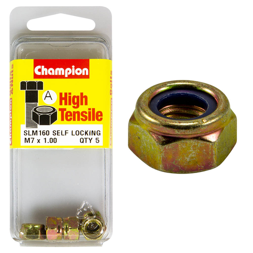 Blister Nylon Nuts Metric M7 x 1.00