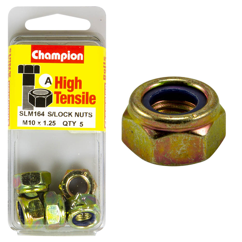 Blister Nylon Nuts Metric M10 x 1.25