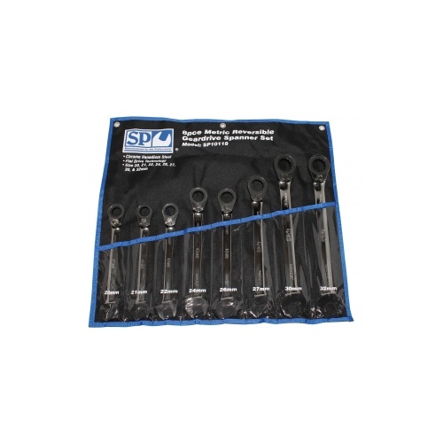 Spanner Set 8Pc Metric Reversible Geardrive