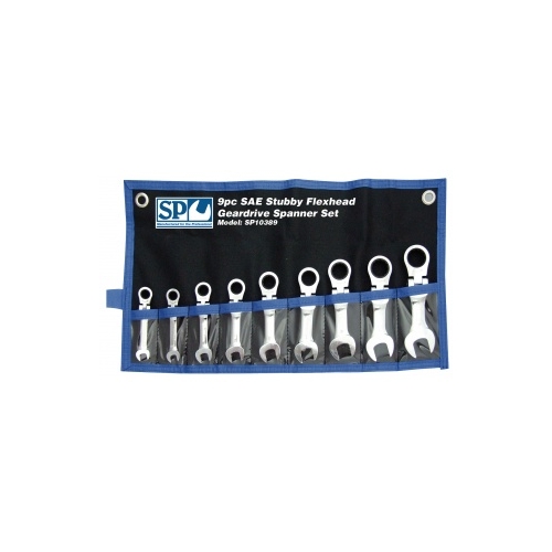 Spanner Set Stubby Flex Geardrive Roe Sae 9Pc - SP10389