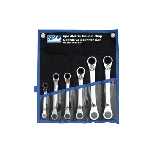 Spanner Set Double Ring Geardrive Metric 6Pc