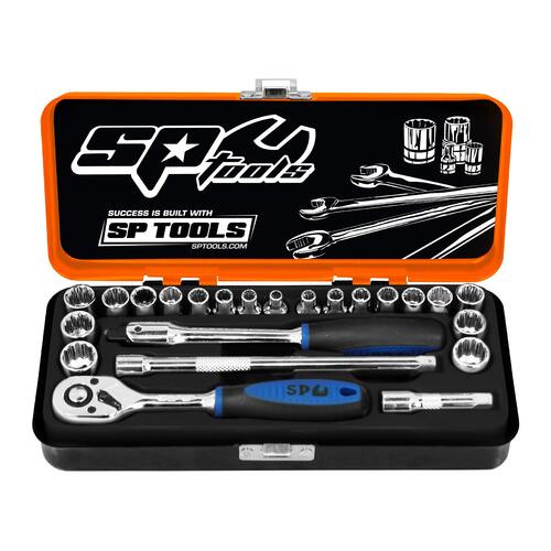 Socket Set 1/4Dr 12Pt 23Pc Metric/Sae - SP20100