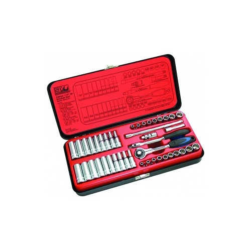 Socket Set 1/4Dr 12&6Pt 43Pc Metric/Sae