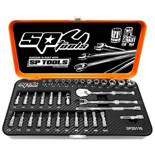 Socket Set 1/4" Drive 6 Point 35 Piece Met
