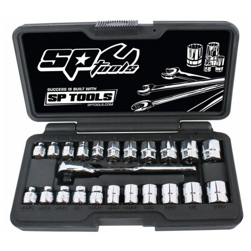 1/4inch Dr Socket Set - Low Profile (Stubby) - Metric/SAE - 23pc