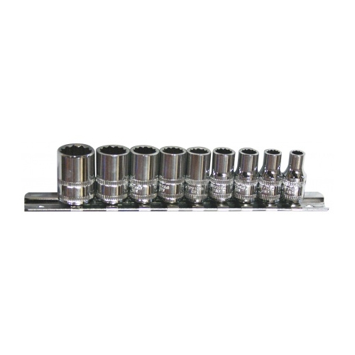 Socket Rail 1/4 Dr 12PT 9 Piece SAE - SP20131