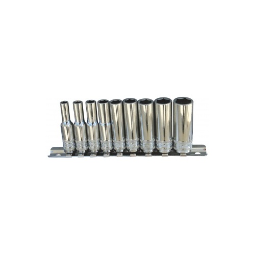 Socket Rail 1/4 Dr 12PT 9 Piece SAE Deep