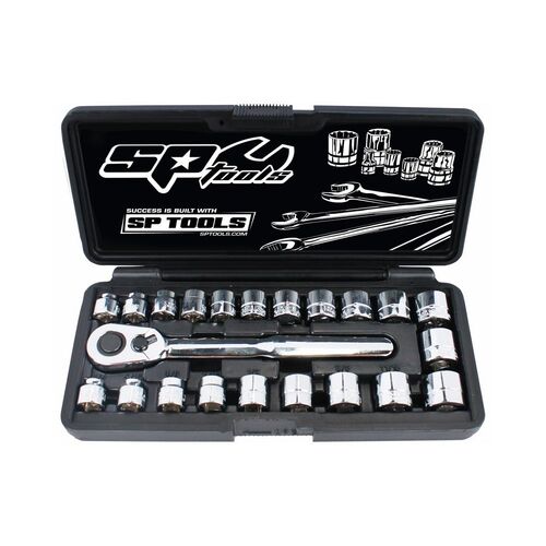 Socket Set Low Profile 3/8 Metric 8mm To 19mm 22Pc