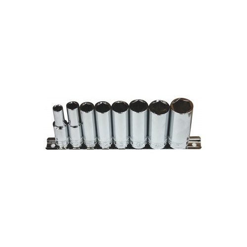 Socket Rail 3/8Dr Deep 6Pt 8Pc Sae