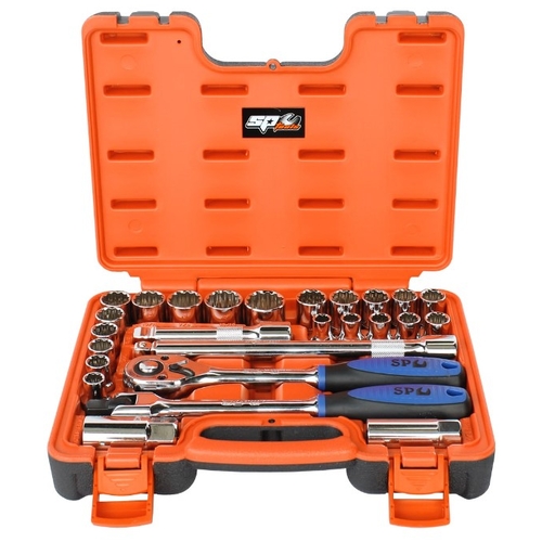 Socket Set 1/2Dr 12Pt 26Pc Metric/Sae In X-Case