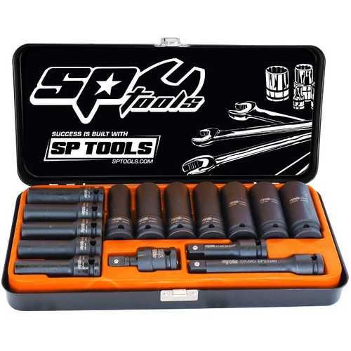 Socket Set Impact 1/2Dr Deep 6Pt 15Pc Metric - SP20320