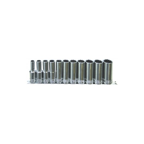 Socket Rail 1/2Dr Deep 12Pt 11Pc Sae