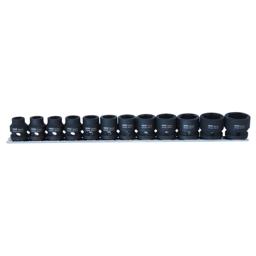 1/2Dr Stubby Impact Socket Rail Set 12pce
