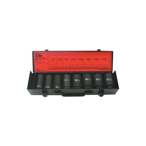 Socket Set Impact 3/4Dr Deep 6Pt 8Pc Sae