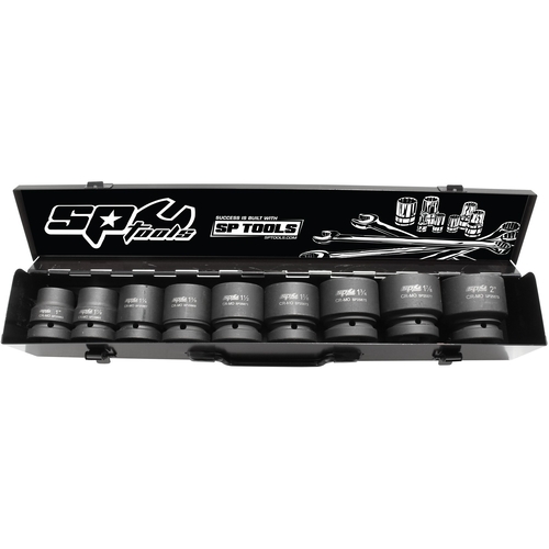 Socket Set Impact 1"Dr 6Pt 9Pc Sae
