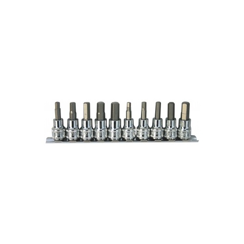 Socket Rail 3/8"Dr Inhex Metric/Sae 10Pc