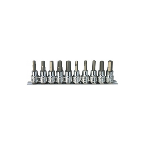 Socket Rail 1/4" & 3/8"Dr 10Pc Inhex Sae