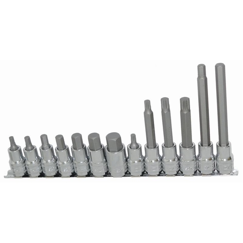 Socket Rail Set 1/2"Dr 13Pc Metric Inhex/Spline