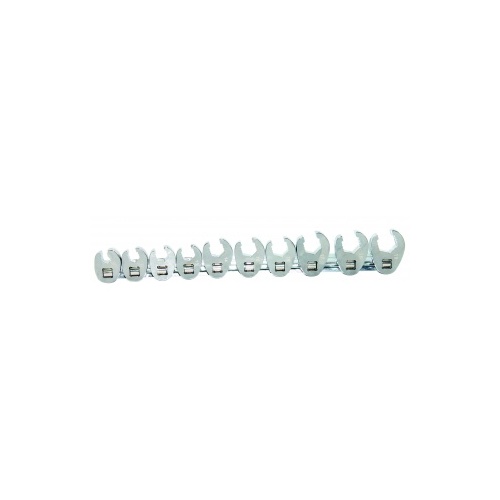 Flare Crowfoot Nut Wrench Rail 3/8"Dr Metric 10Pc
