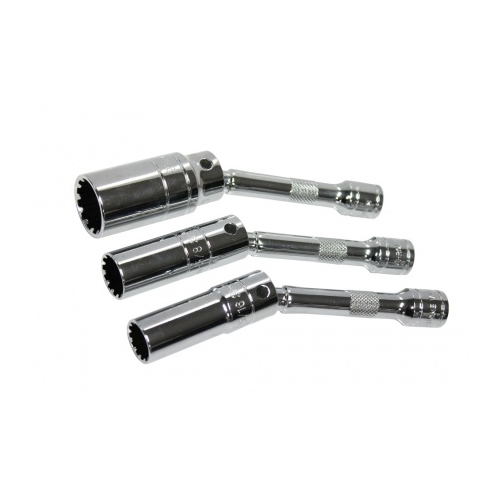 3/8"Dr Magnetic Spark Plug Spline Socket Set - 3pc