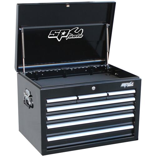 Tool Box Black/Chrome Deep Custom 7 Drawer