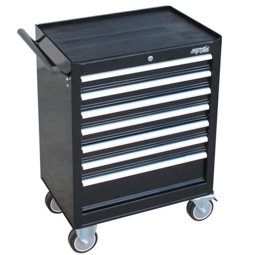 7 Drawer Custom Series Roller Cabinet Black/Chrome