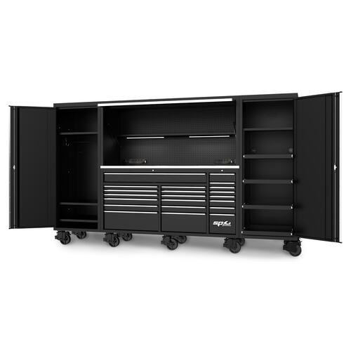 128" Tool Cabinet Set (Black/Chrome) - No Tools