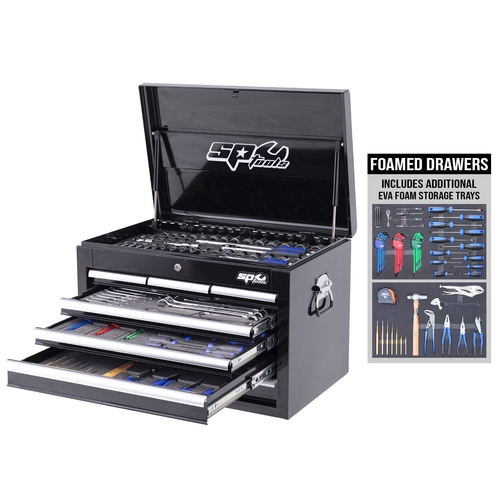 Tech Series Master Technician Roller Cabinet Tool Kit - 408pc - Metric Only - Diamond Black - Plus Bonus Eva Trays