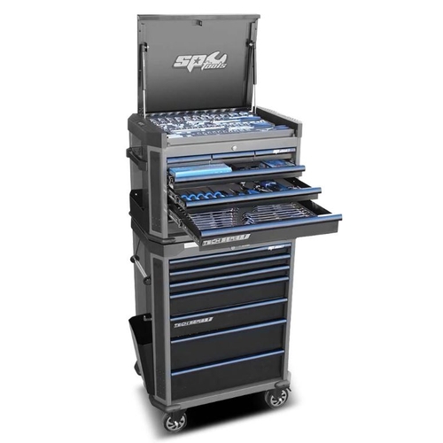 SP Tools SP50139D 306pce Metric Tool Kit In 14 Drawer Tech Series Diamond Black Roller Cabinet & Tool Box