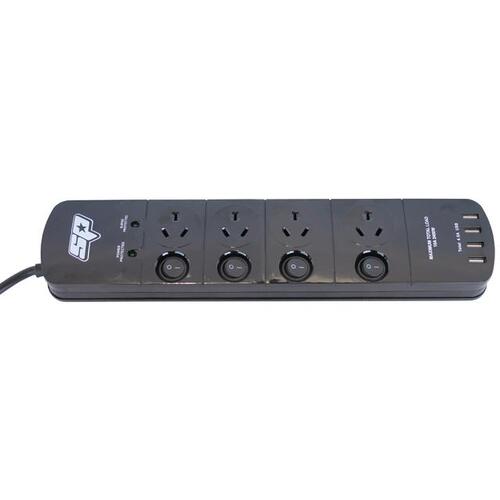 Power Board - 4 Outlet - 4 USB Ports