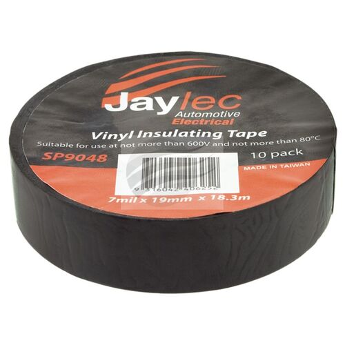 Packet 10 Vinyl Insulating Tape 19Mm X 18.3M Black High Temperature