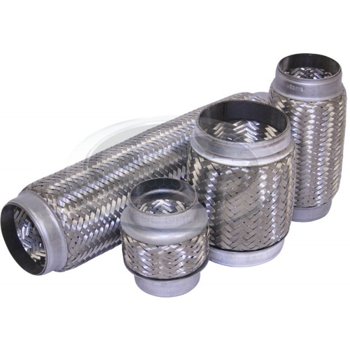 2½" ID x 10" Long - Inner & Outer Braid Stainless Steel Flex Bellow - SSFB2510-B