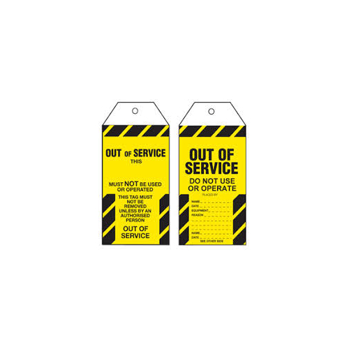 Safety Tag - Out Of Service - 100 Pack Sold Individually - STA004