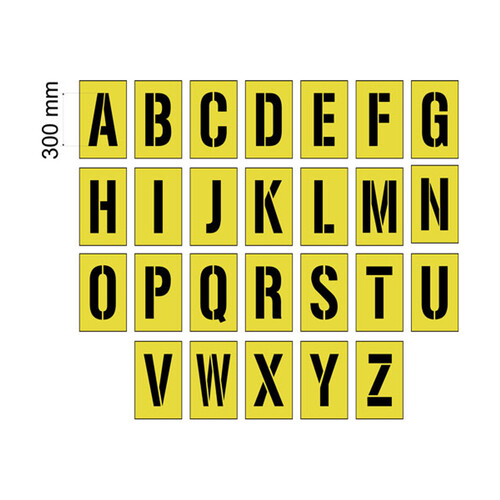 Line Marking Stencil - A-Z Alphabetic Set - 300MM - 1.5mm