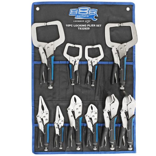 888 (by SP) MEGA 10 Pce Locking Plier & Weld Clamp Kit