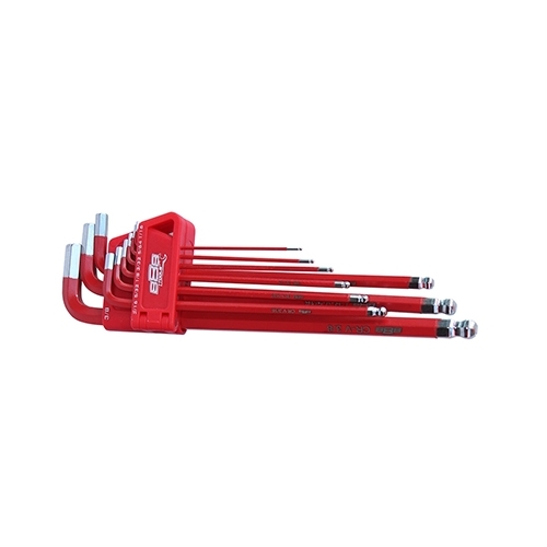 Key Set 9Pc Sae Ball Drive Hex (Red) Long Series