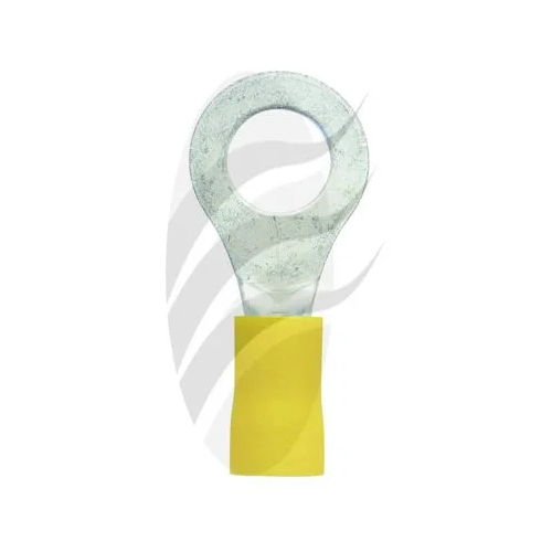 Crimp Terminal Ring Yellow ID 8.4mm Vinyl 50 Pce - TE1508