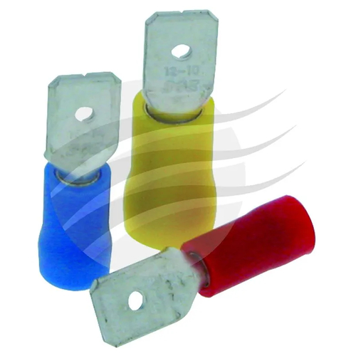 Pkt 100 Male Blade Terminal 6.3Mm Insul Pvc Copper Sleeve - TE4416
