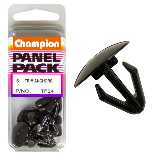 Trim Anchors-Col: Black-Len: 15Mm-Hole: 8Mm-Head: 18Mm